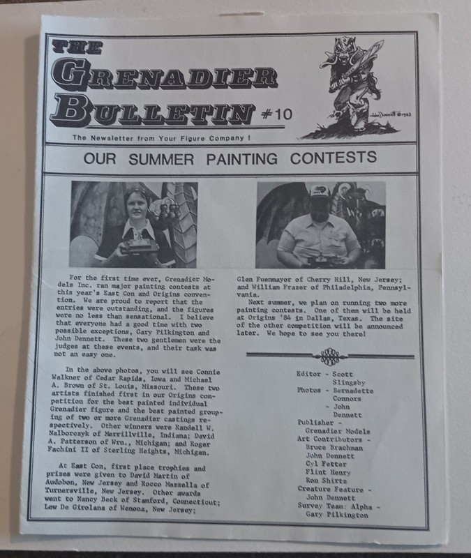Grenadier Bulletin Magazine volume 1 #10 in VG condition