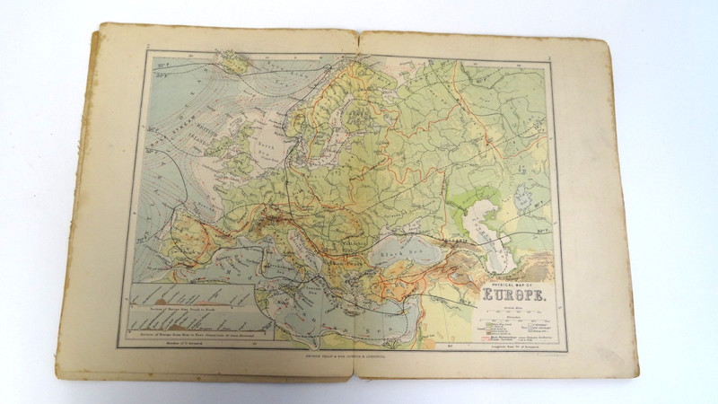 VINTAGE PHILIPS' CERTIFICATE ATLAS OF EUROPE 1899, PUB.GEORGE PHILIP &SON LONDON gallery