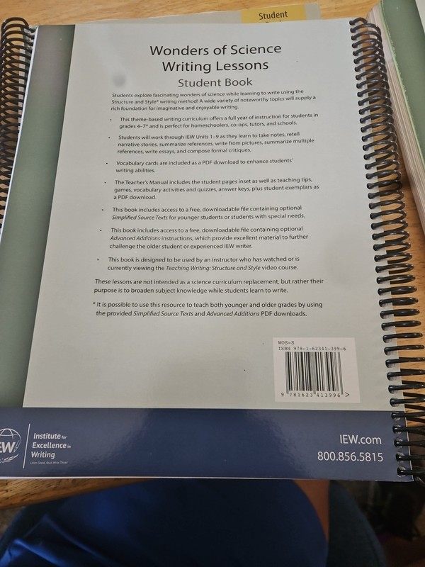 IEW Wonders of Science Writing Lessons [Teacher’sManual] Structure and Style gallery