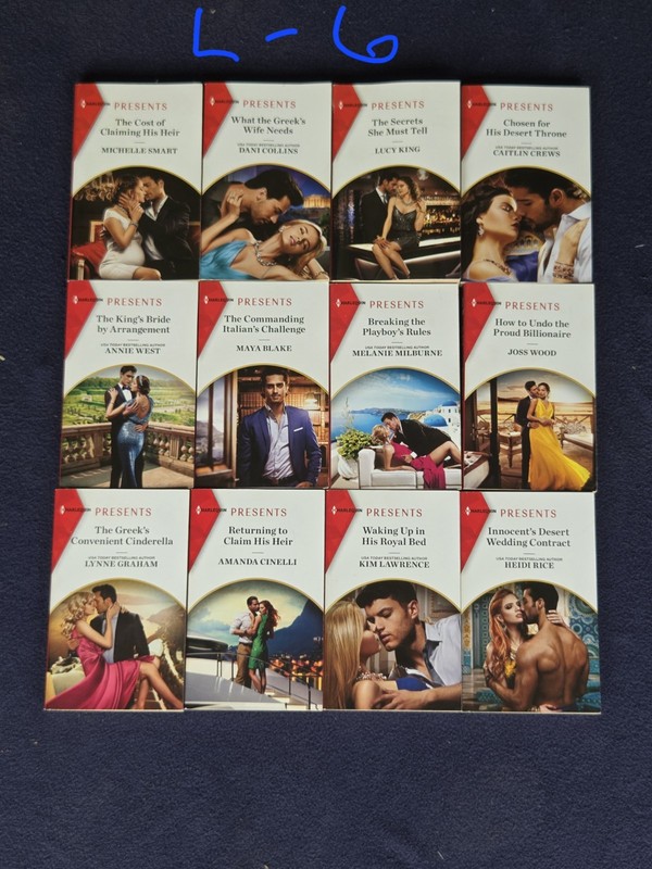 7 Lots Of 12 Harlequin Paperback Romance Novels. See Description For Lot#s