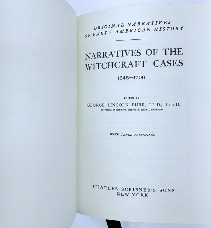 Narratives Of The Witchcraft Cases 1648–1706 George Lincoln Burr Special Edition gallery
