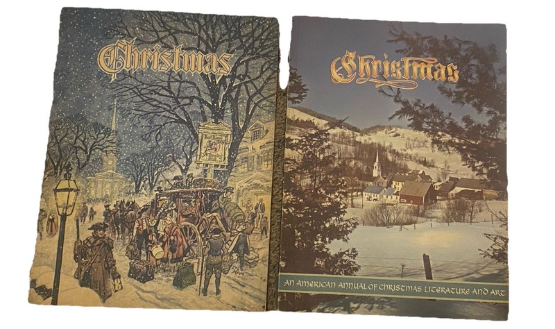 2 Vintage 1950s An American Annual Of Christmas Literature And Art Book