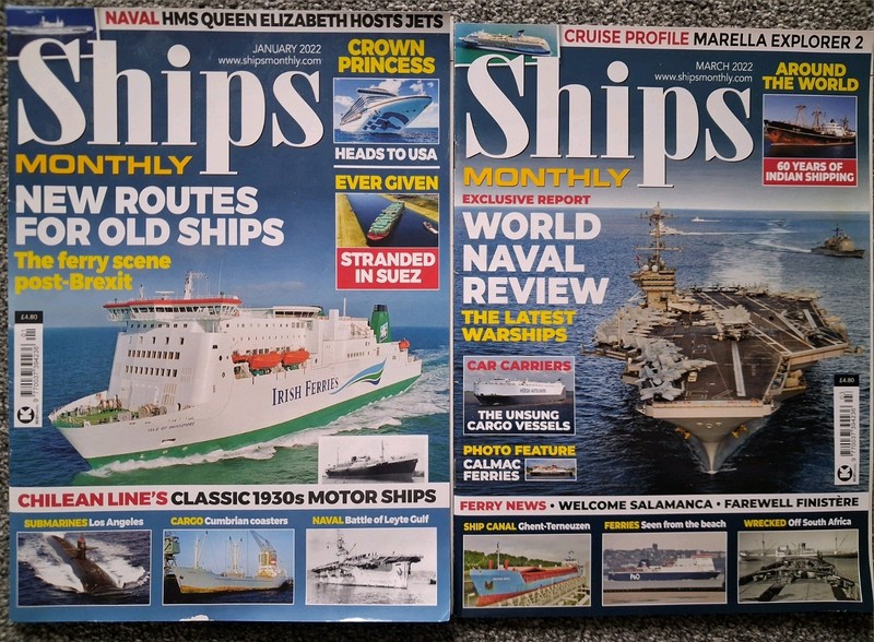 SHIPS MONTHLY Magazines x 2 – January and March 2022