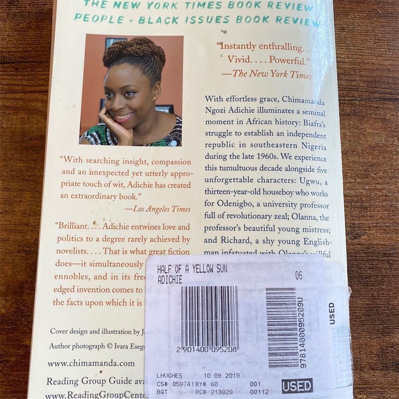 Half of a Yellow Sun Chimamanda Ngozi Adichie Paperback Historical Fiction Novel gallery