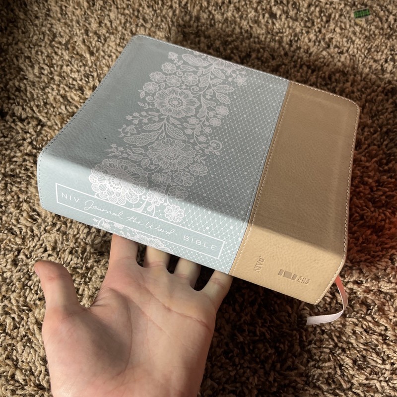 NIV Journal the Word Bible Large Print Leathersoft Teal and Tan gallery