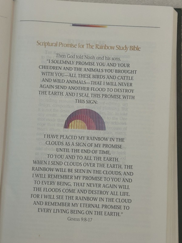1989 RAINBOW STUDY BIBLE Living Bible Edition green HC color-coded verses aids gallery