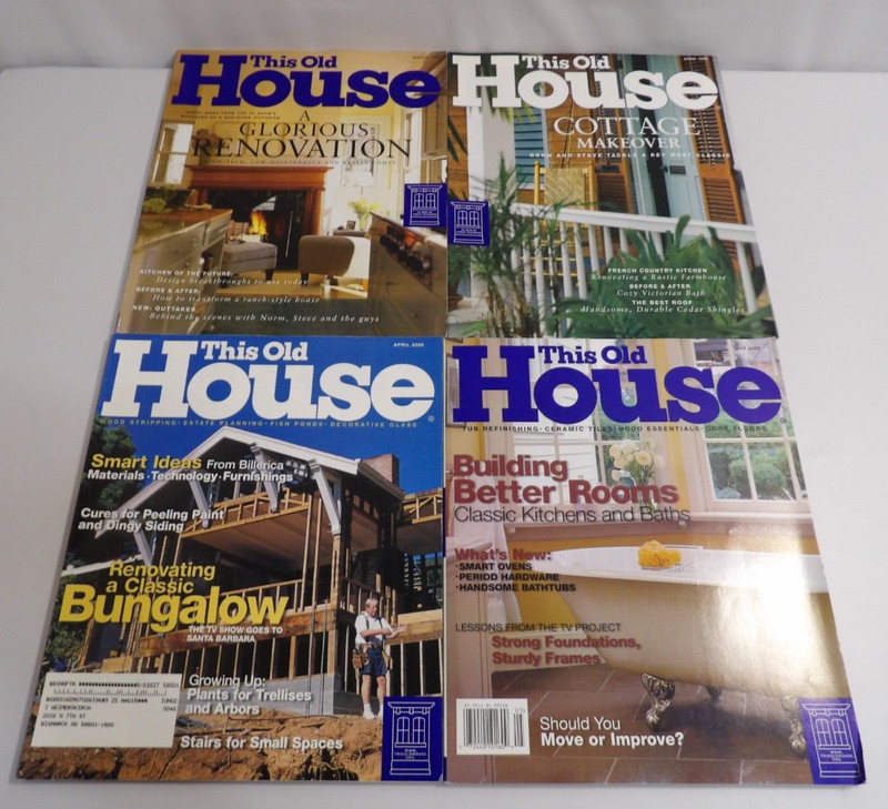 This Old House Magazine Lot of 12 – – QTY 2 in 1999, 6 in 2000, 4 in 2022