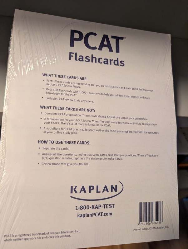 KAPLAN Pharmacy School Flashcards PCAT