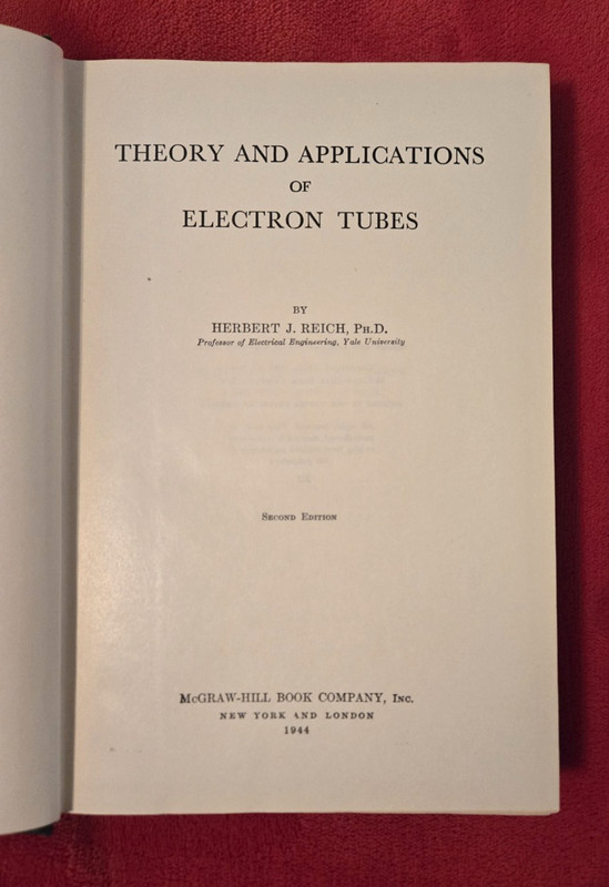 Theory Of Applications Of Electron Tubes by Herbert Reich Hardback Book 1944 VTG gallery