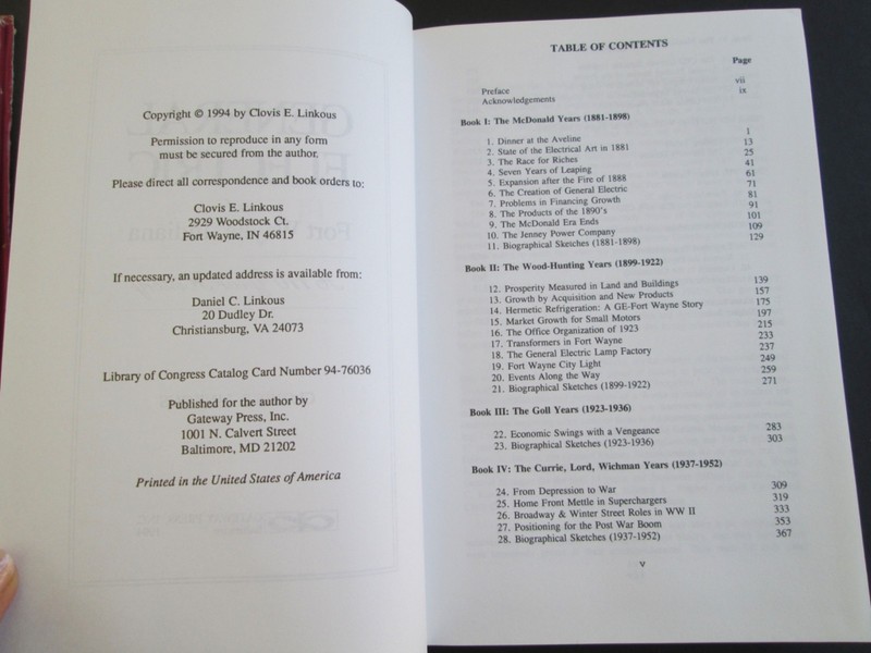 GENERAL ELECTRIC At Fort Wayne-a 110 YEAR HISTORY By Clovis E. Linkous HARDCOVER gallery