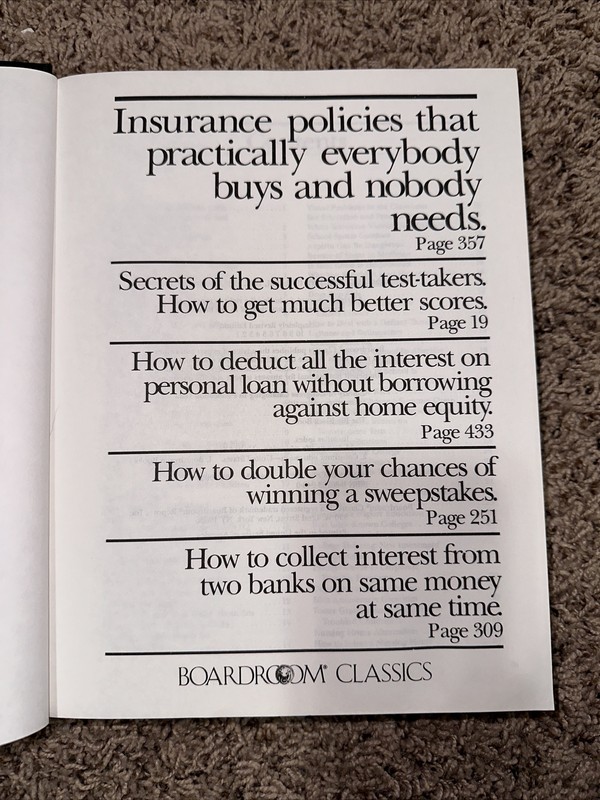 Vintage 1993 The Big Black Book Insurance Policies Money Law 496 Pages Hardcover