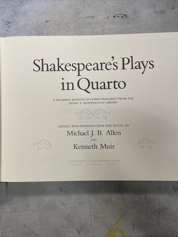 William Shakespeare's Plays in Quarto (1981) Huge Facsimile Edition Book gallery
