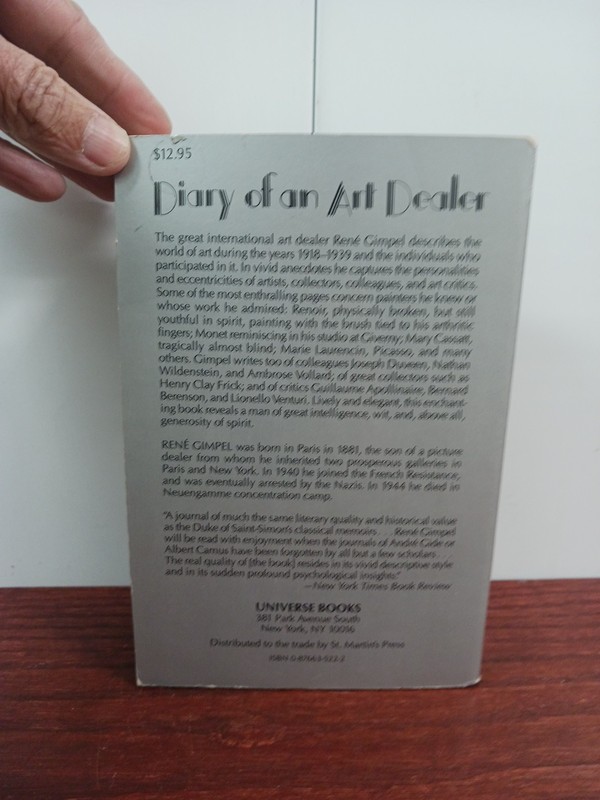 Diary of an Art Dealer By RENE GIMPEL gallery