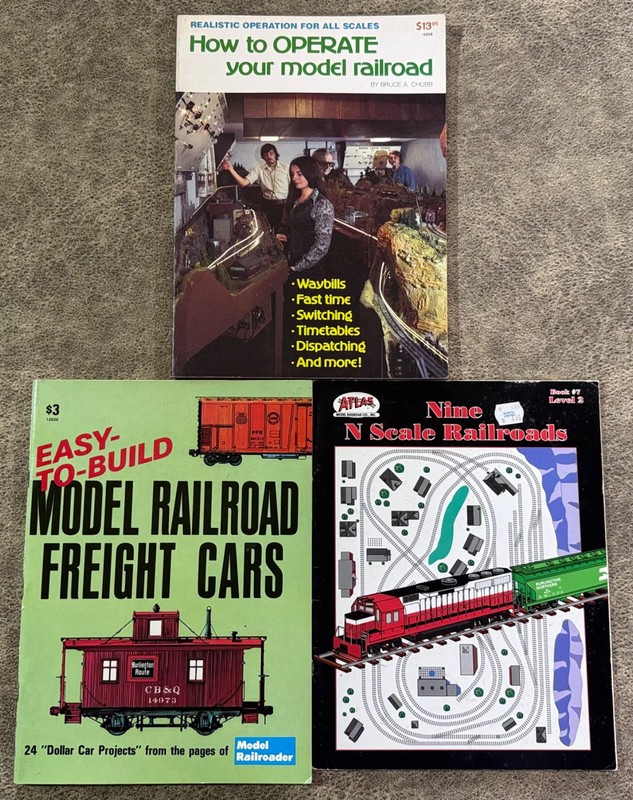 MODEL RAILROAD BOOKS lot 3 realistic operation freight cars N Scale trains