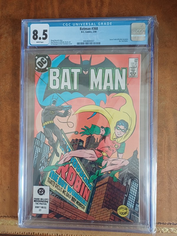 Batman 368 CGC 8.5 – Jason Todd Becomes 2nd Robin – DC Comics 1984 Graded.