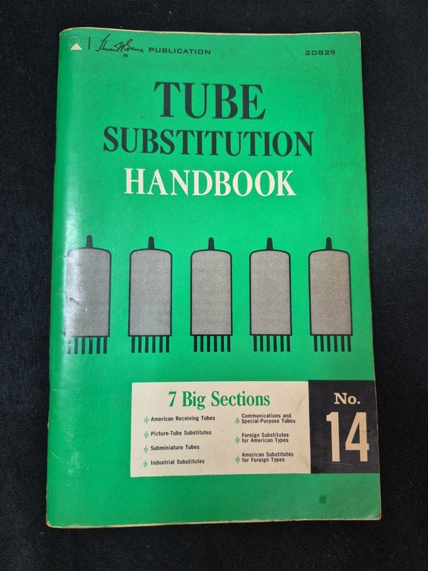 Vintage 1971 Howard W. Sams Tube Substitution Handbook No.14 20829