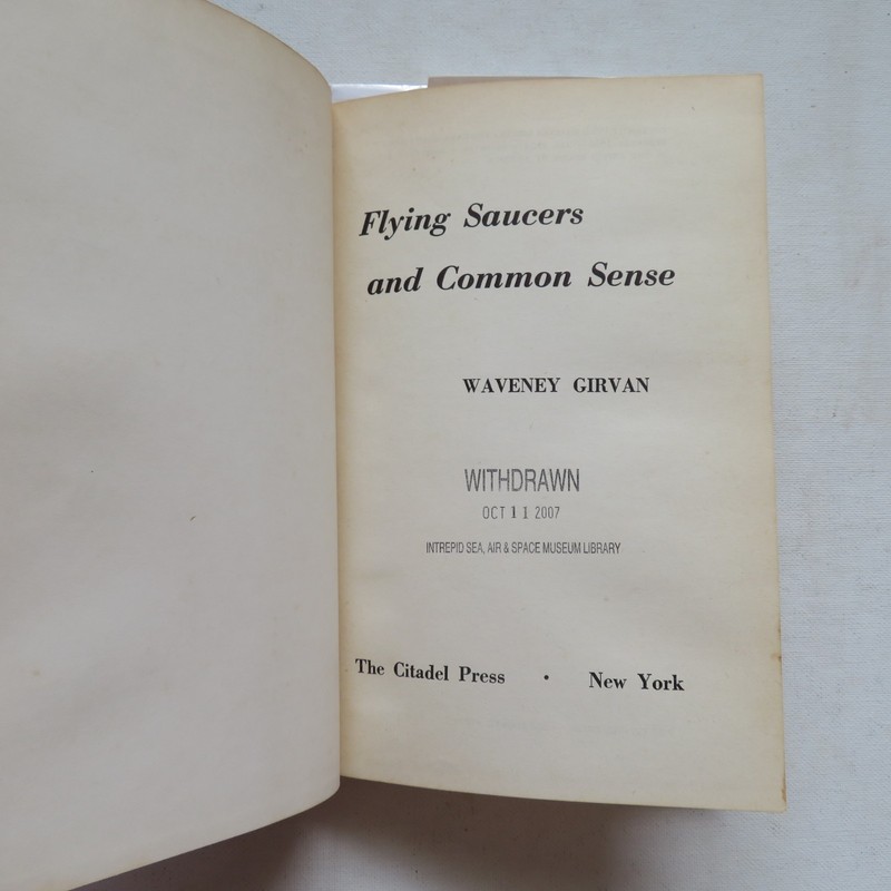 Flying Saucers and Common Sense Waveney Girvan 1956 Vintage UFO Hardcover Book gallery