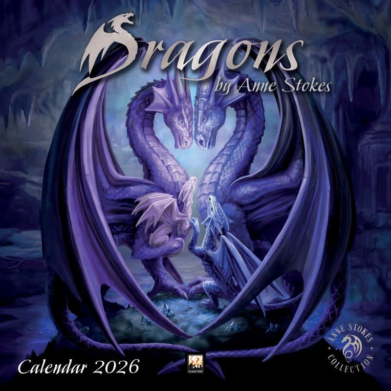 Flame Tree Publishing, Dragons 2026 Wall Calendar by Anne Stokes