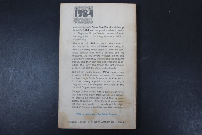 1984 George Orwell 1961 Signet Classic Paperback Dystopian Novel New American PB gallery