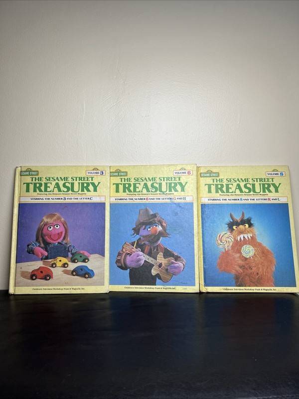 Vintage 1983 The Sesame Street Treasury Volume 3,6,8 In Fair condition