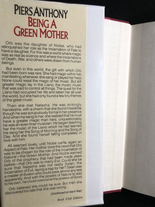 Signed Being A Green Mother by Piers Anthony, & Signed by Michael Whelan HC/DJ gallery