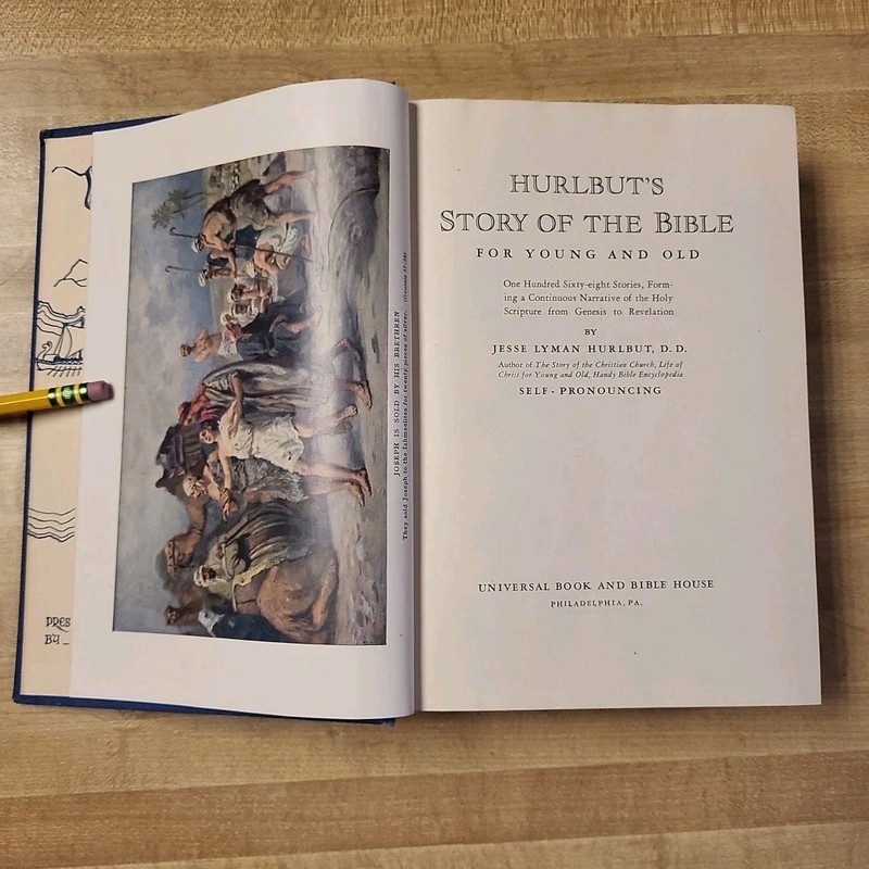 Vintage 1932 Hurlbut's Story Of The Bible Jesse Lyman Hurlbut Blue Cloth HC gallery