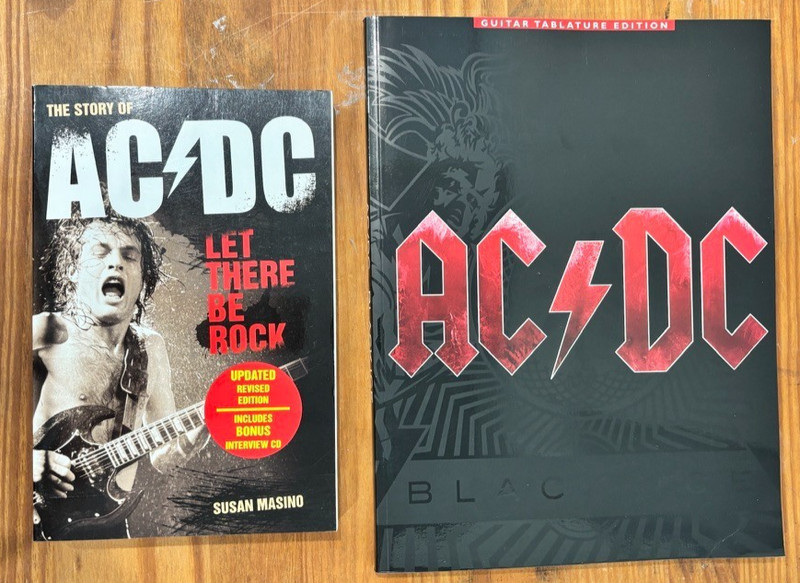 2 AC/DC Books – Let The Be Rock with CD & Black Ice Guitar Tablature Edition
