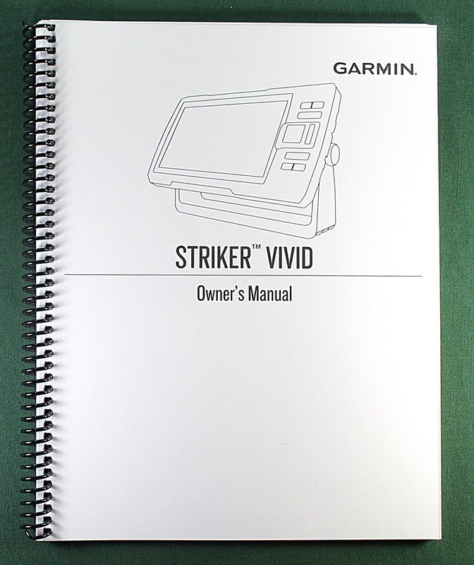 Garmin Striker Vivid 7CV Instruction Manual: Full Color 40 Pages & Clear Covers