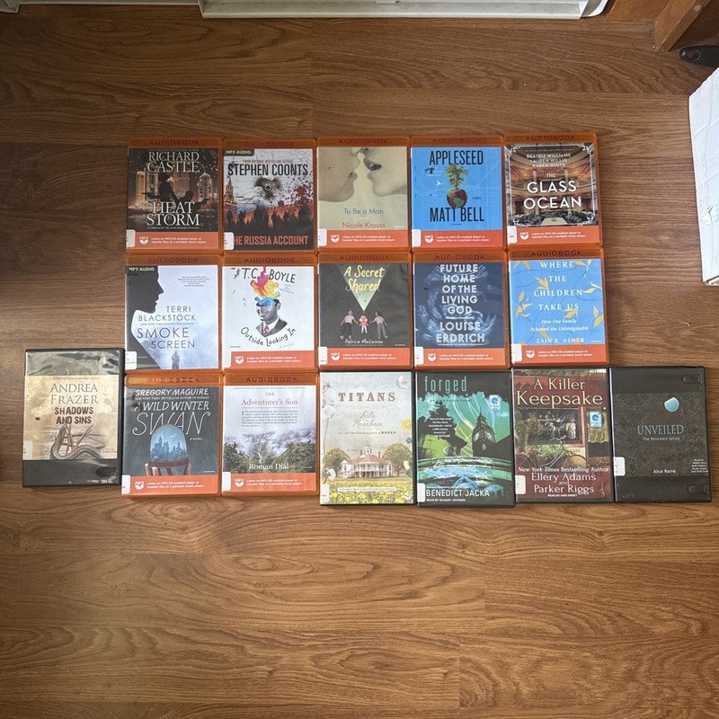 MP3 CD Audio Book Lot Of 17 Mixed Genres Authors Unabridged Ex Library
