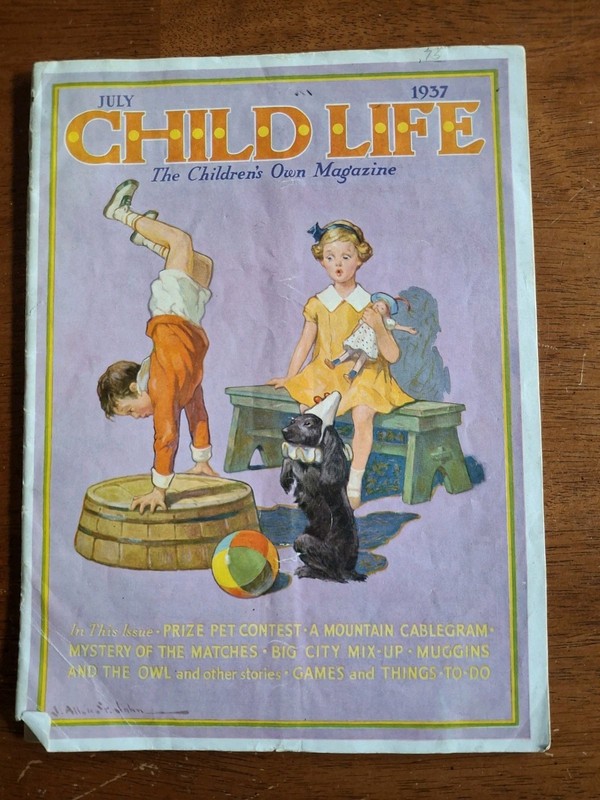 Vintage Child Life Magazine July 1937 J. Allen St. John Cover