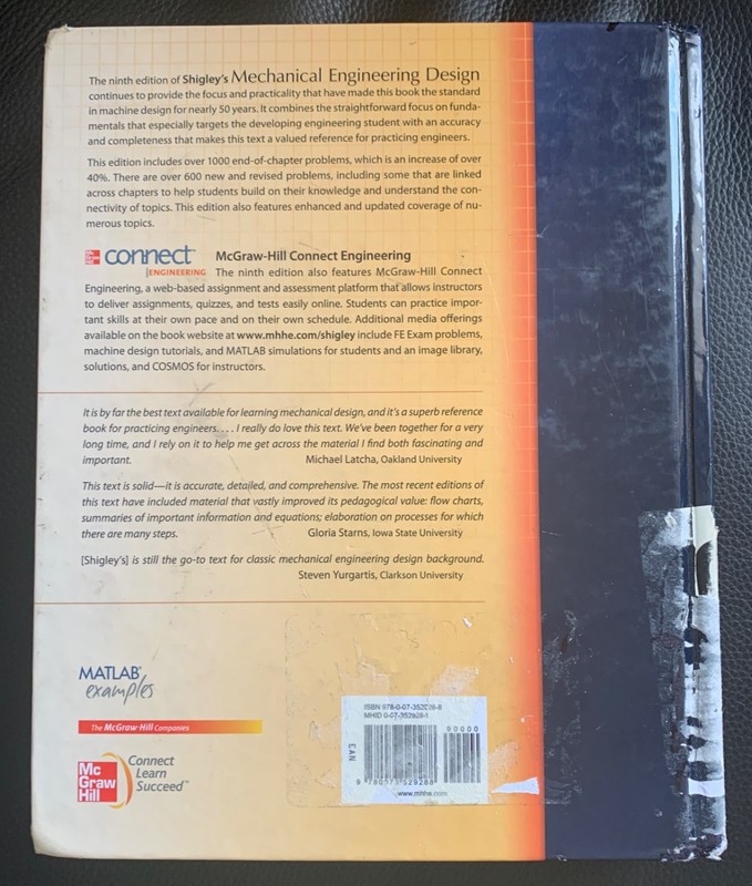 Shigley's Mechanical Engineering Design NINTH Edition Budynas Machine LOW COST gallery