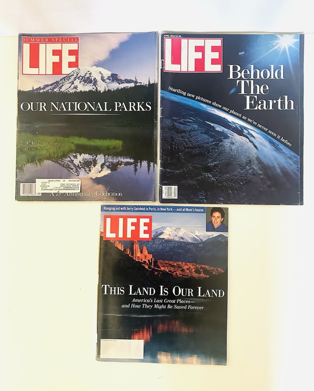 Lot Of 3 LIFE Mags Vtg 1990s Specials: This Land, Nat’l Parks, Behold the Earth