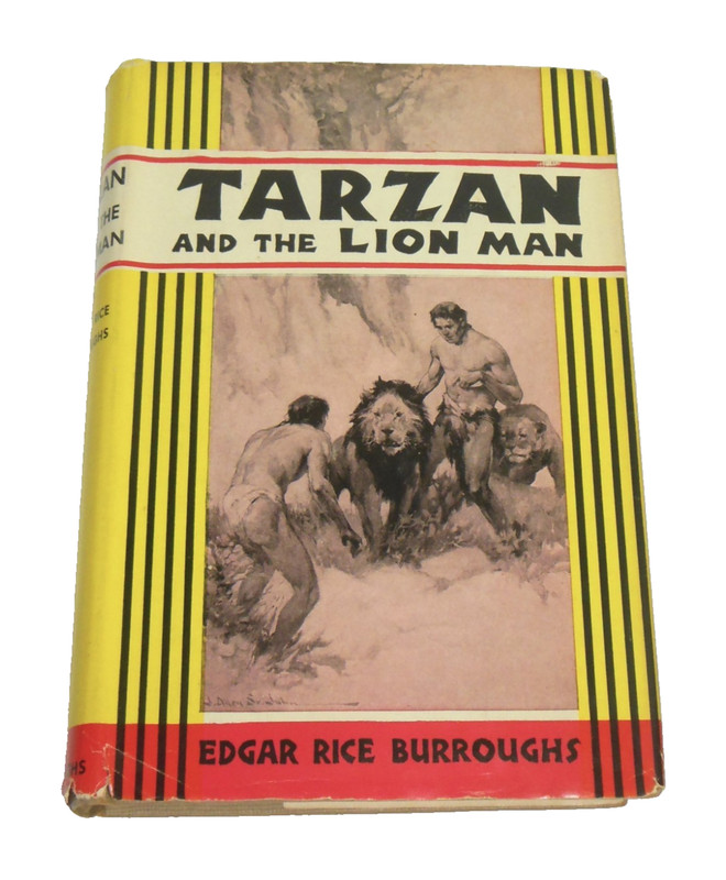 Edgar Rice Burroughs Tarzan and the Lion Man 1940s Edition HBDJ J Allen St John