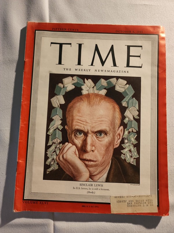 1945 October 8 TIME Sinclair Lewis In US latter’s he is still a ferment (CP4)