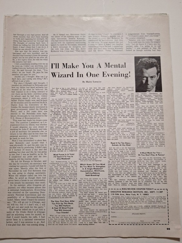 Memory Advertisement By Harry Lorayne gallery