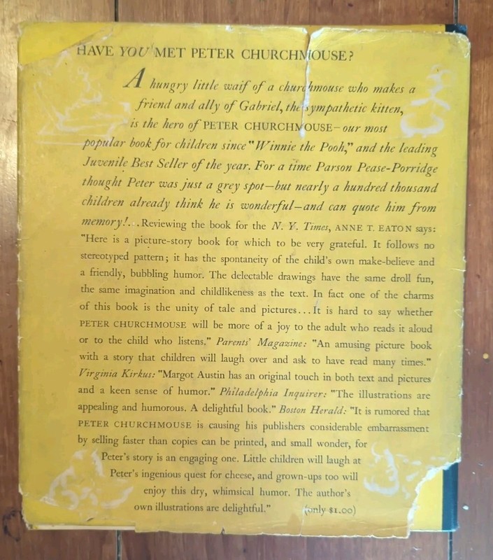 Vintage Story Book: GABRIEL CHURCHKITTEN by Margot Austin, 1942 1st Edition gallery