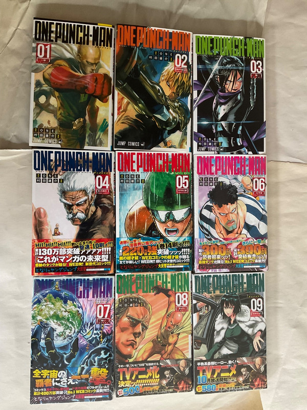 ONE PUNCH MAN 01 1st Print plus 2-9 in Japanese Manga Comic Book 1-9 FREE SHIP'G gallery