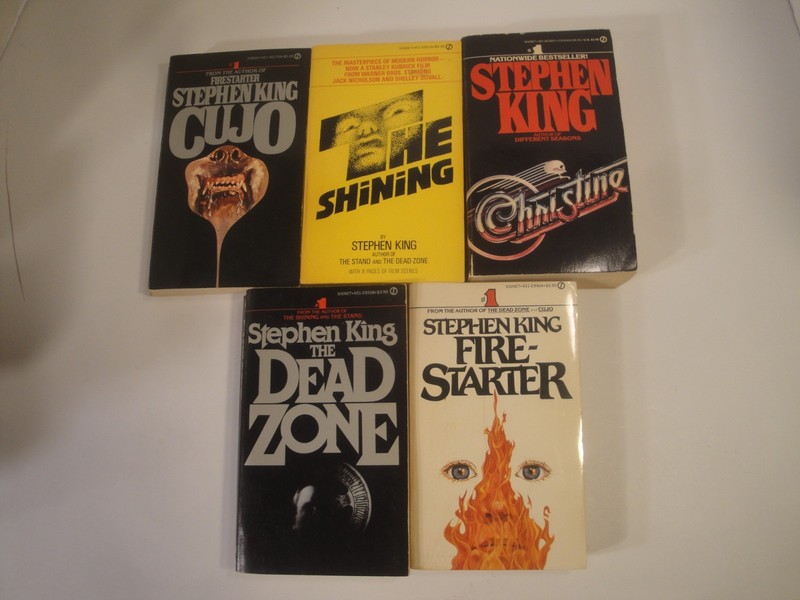 Stephen King /VINTAGE PB LOT 5/ 1st ED. CUJO,Christine, THE SHINING FILM TIE-IN
