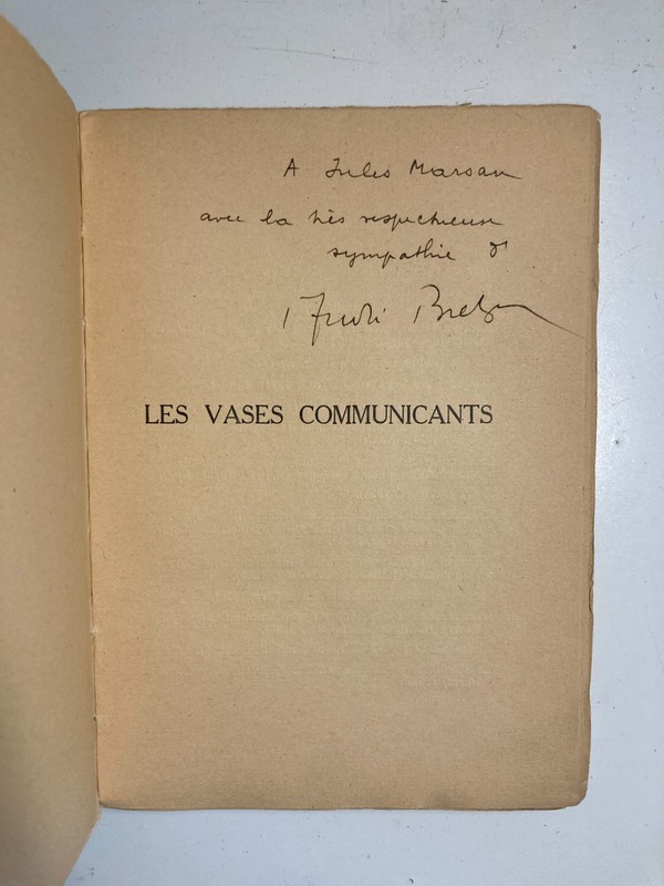 1932 Andre Breton Les Vases Communicants Signed Presentation Copy Rare gallery