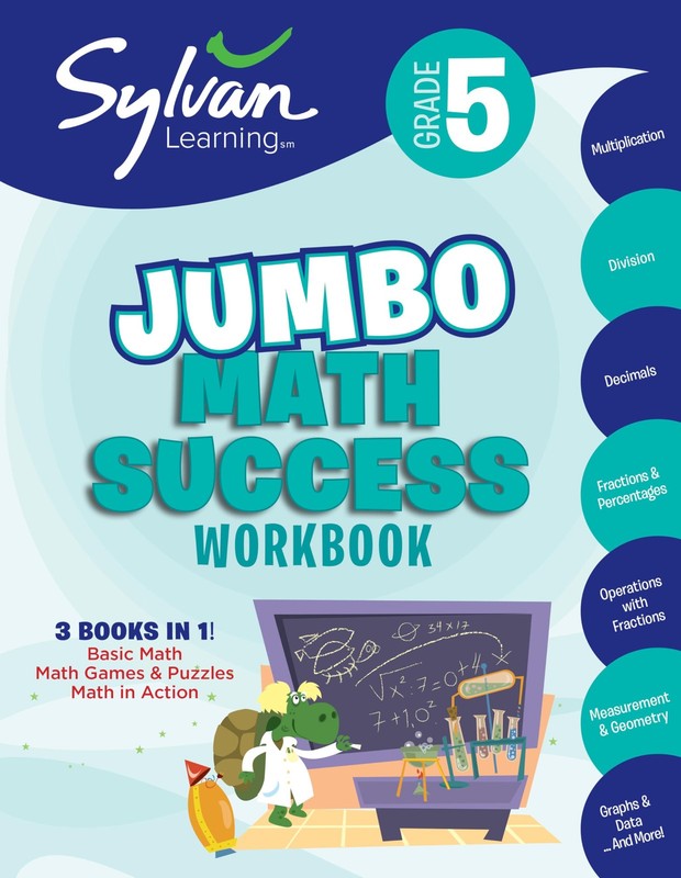 5th Grade Jumbo Math Success Workbook: 3 Books in 1–Basic Math, Math Games …