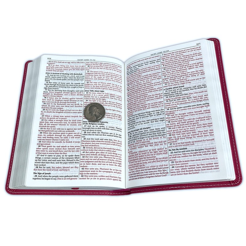 Compact Bible for Girls King James Version KJV pink leathertouch gallery