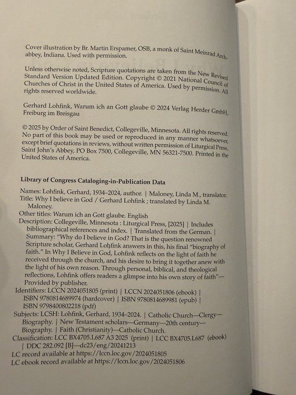 LN Why I Believe in God, Hardcover by Lohfink, Gerhard; Maloney, Linda M. gallery