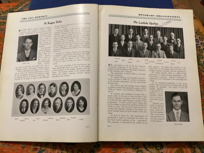 REDSKIN, 1931 OKLAHOMA A & M COLLEGE YEARBOOK, VG.COND, 456 PAGES/ FREE POSTAGE! gallery
