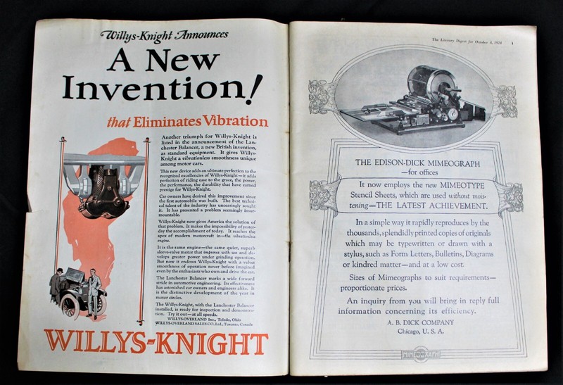 THE LITERARY DIGEST MAGAZINE 4 OCTOBER 1924 NEWS GENERAL INTEREST SCIENCE gallery