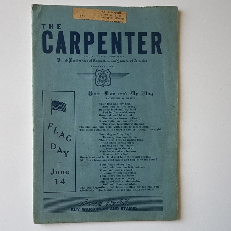 The Carpenter Magazine June 1943 Issue Illustrated Carpentry & Labor Union