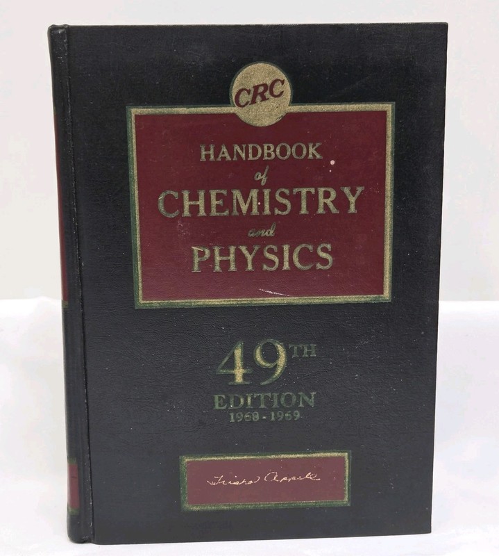 CRC handbook of Chemistry and Physics 49th Edition 1968-1969 Very Nice Shape