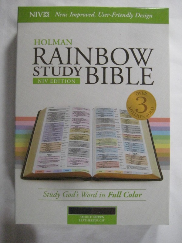 Holman Rainbow Study Bible NIV Saddle Brown Leather touch lightly used
