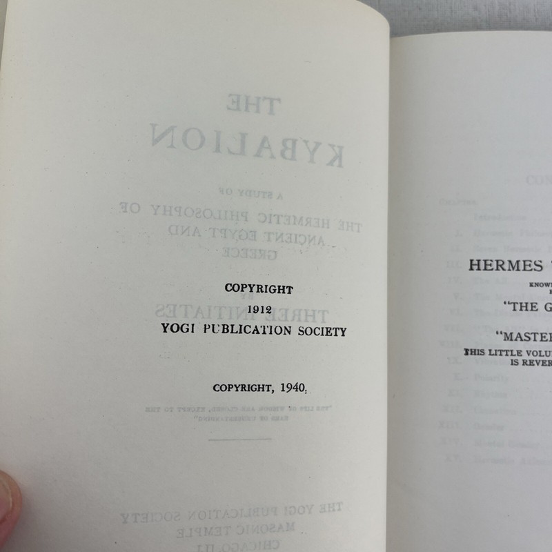 The Kybalion: Three Initiates Hermetic Philosophy 1940 Yogi Publication Society gallery