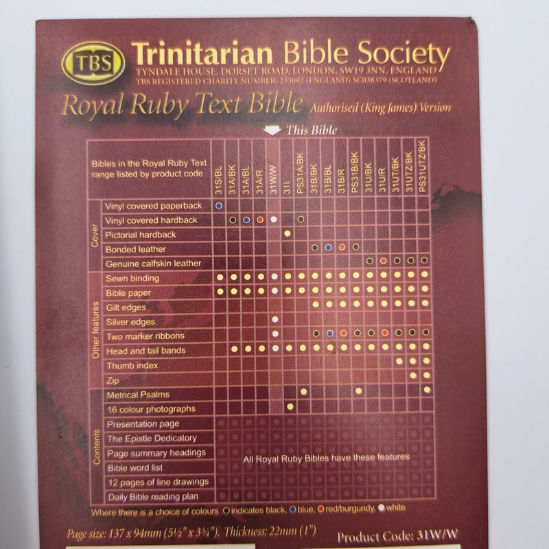 TBS Pocket Bible 6x4 Inches White Vinyl Hard Cover Silver Edged Pages gallery