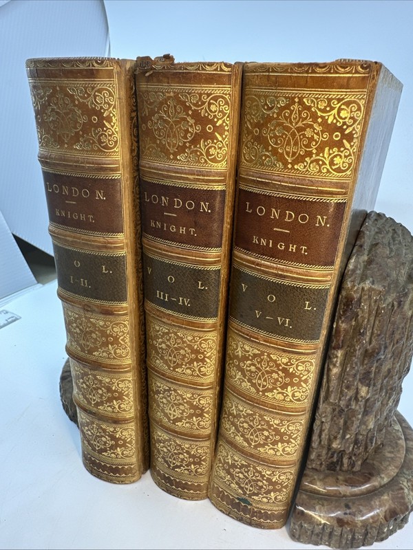 London Charles Knight 1851 3 Vols in 3 Books Fine Leather Gilt Illus (6-17) gallery